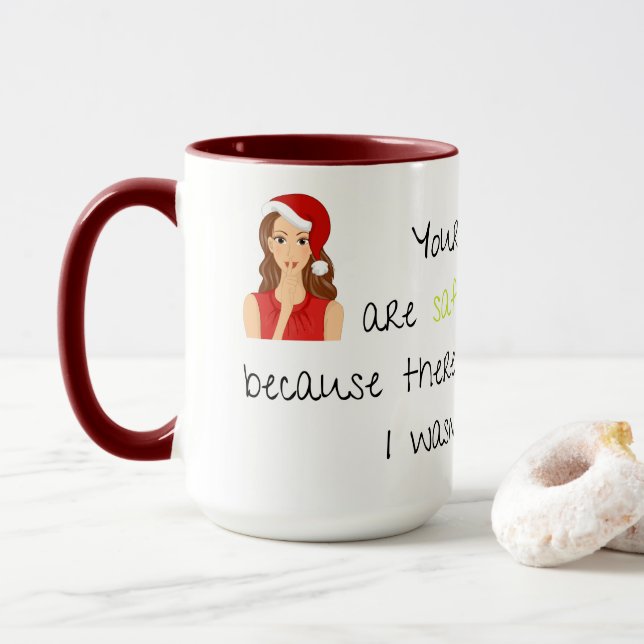 Caneca Presente de Papais noeis Secretos Engraçado - Mug (Com Donut)