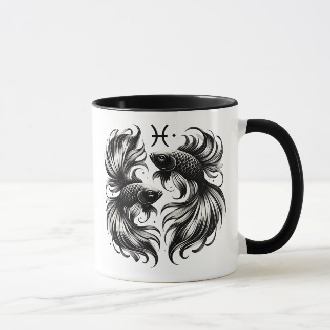 Caneca Presente de Peixes Zodíaco Astrologia (Direita)