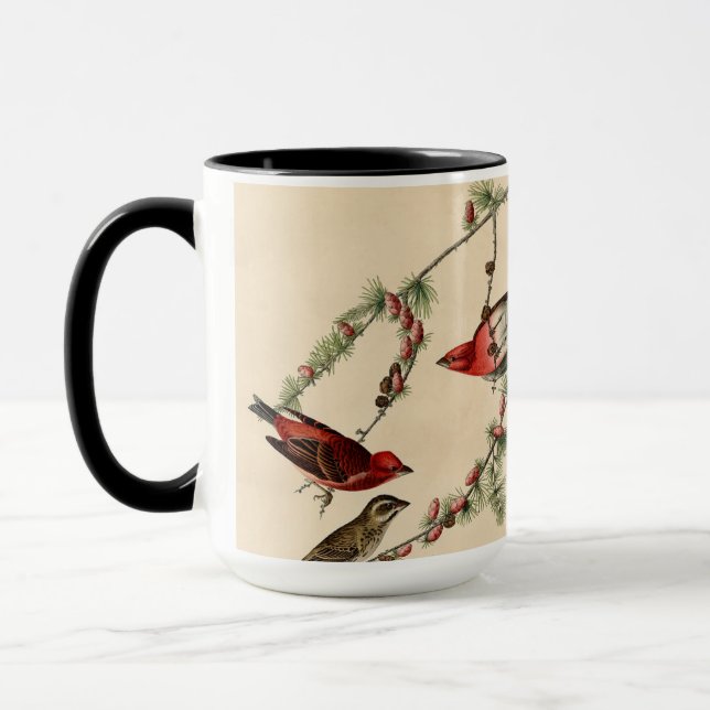 Caneca Presente de pintura de pássaros com Finas Roxas da (Esquerda)