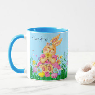 Caneca Presente de Primaveras cor-de-rosa