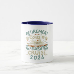 Caneca Presente de primos de aposentadoria Cruise 2024 Pr