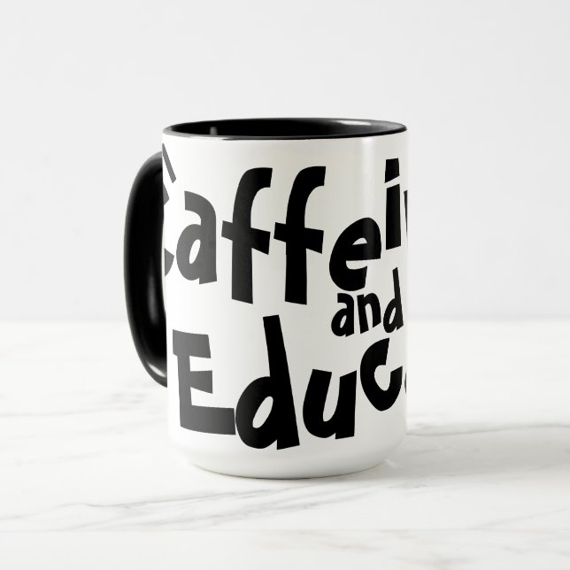 Caneca Presente de professor com ditado engraçado: Cafeín (Frente Esquerda)