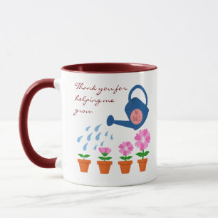 Caneca Presente de Professor Planta de Flor Cresce Obriga