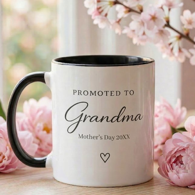 Caneca Presente de Revelação de Gravidez no Dia das Mães  (Mother's day Promotes to Grandma  Mug  )