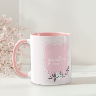 Caneca Presente Dia das Mães Floral Rosa para Vovó
