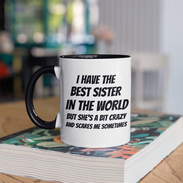 Caneca Presente Divertido para Irmã, Presente de Aniversá (Criador carregado)