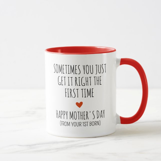 Caneca Presente Divertido para Mãe do Primeiro Filho, Dia (Direita)