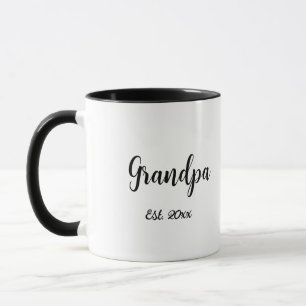 Caneca Presente do Ano de Fundação do Avô Preto e Branco