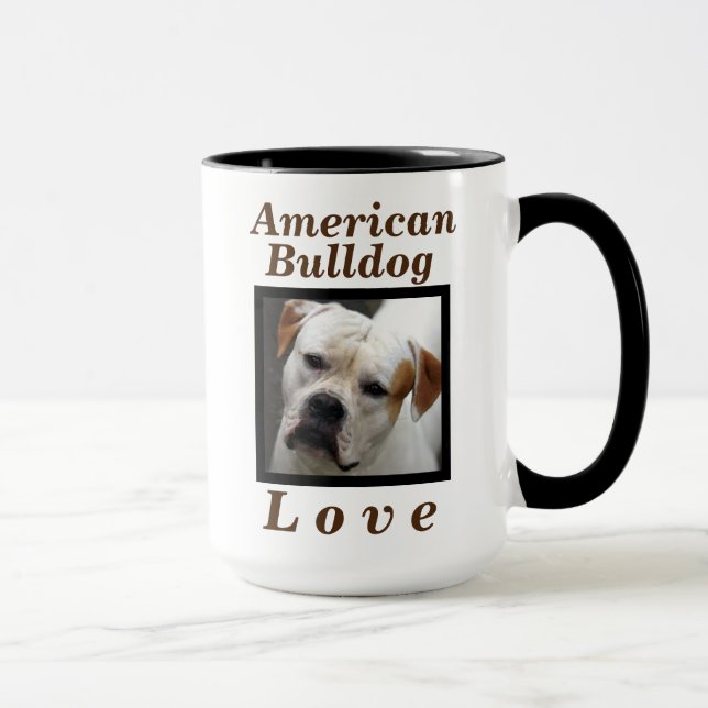 Caneca "Presente do cão do amor americano do buldogue" (Direita)