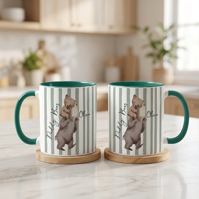 Caneca Presente do Dia dos Pais Urso Pai Listrado  (Criador carregado)