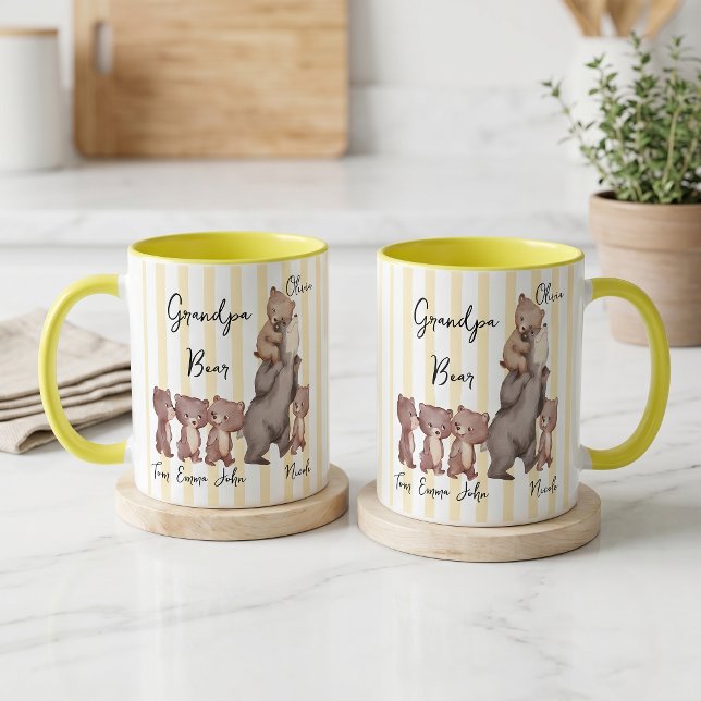Caneca Presente do Dia dos Pais Urso Pai Listrado  (Criador carregado)