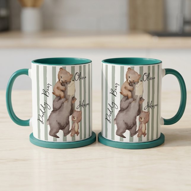 Caneca Presente do Dia dos Pais Urso Pai Listrado  (Criador carregado)
