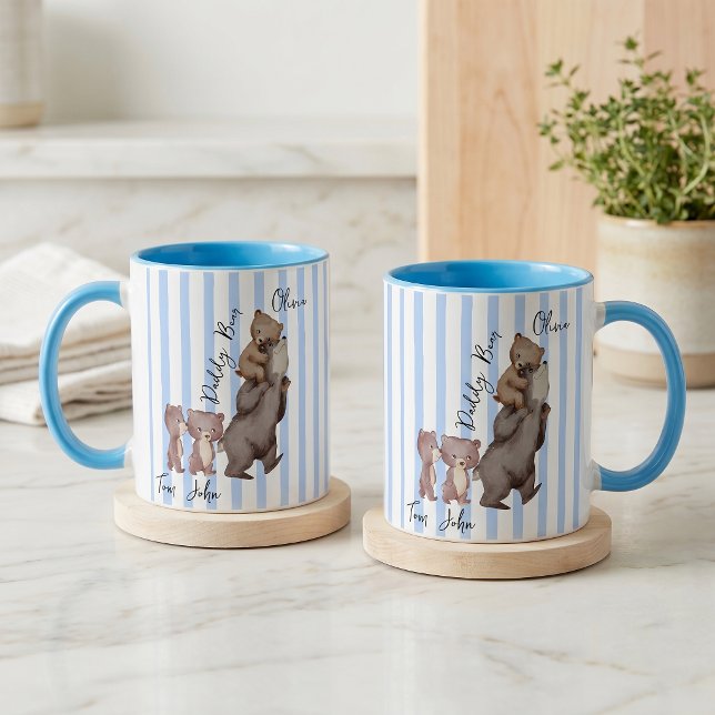 Caneca Presente do Dia dos Pais Urso Pai Listrado  (Criador carregado)