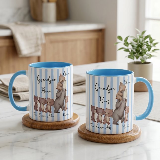 Caneca Presente do Dia dos Pais Urso Pai Listrado  (Criador carregado)