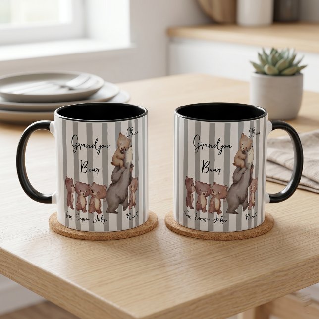 Caneca Presente do Dia dos Pais Urso Pai Listrado  (Criador carregado)