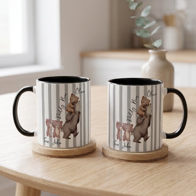 Caneca Presente do Dia dos Pais Urso Pai Listrado  (Criador carregado)
