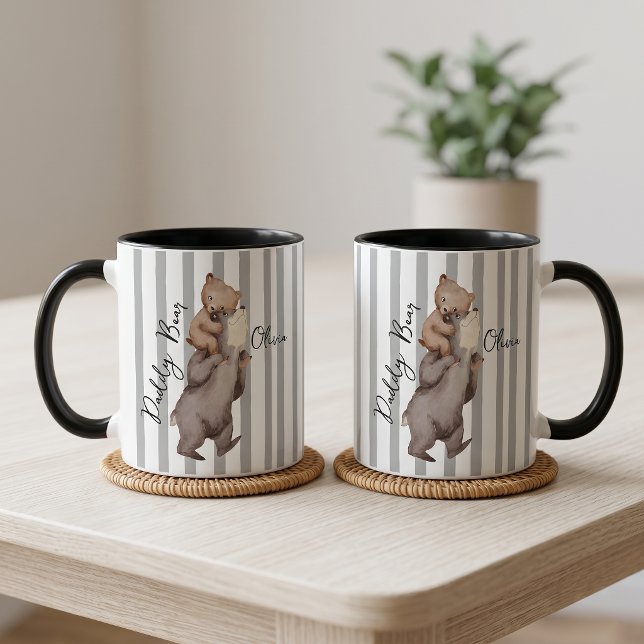 Caneca Presente do Dia dos Pais Urso Pai Listrado  (Criador carregado)