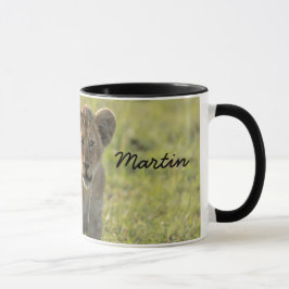 Caneca Presente do Lion Cub Personalize o nome Black Inte