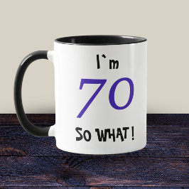 Caneca Presente Engraçado de 70º Aniversário Citação 70 E