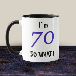 Caneca Presente Engraçado de 70º Aniversário Citação 70 E