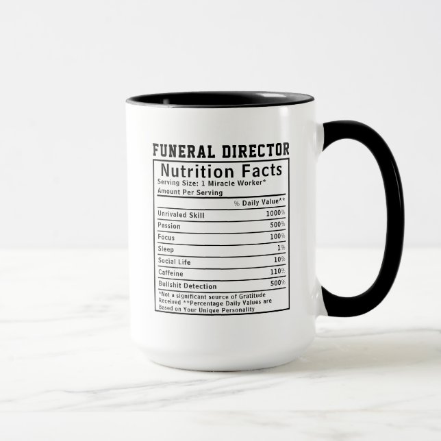 Caneca Presente engraçado para diretor de funeral com fat (Direita)