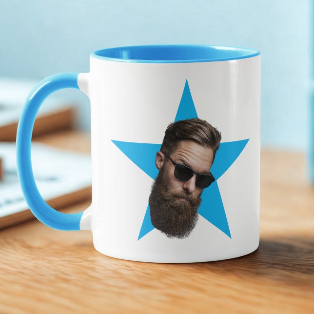 Caneca Presente Engraçado, Rosto Azul, Presente Escritóri (Criador carregado)