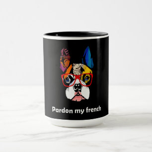 Caneca Presente francês Perdão Meu Cachorro De Touro F