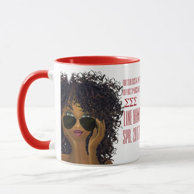 Caneca Presente grego vermelho e branco do círculo (Esquerda)