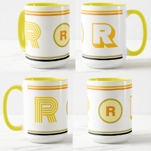 Caneca Presente inicial de café Mug de luxo monograma