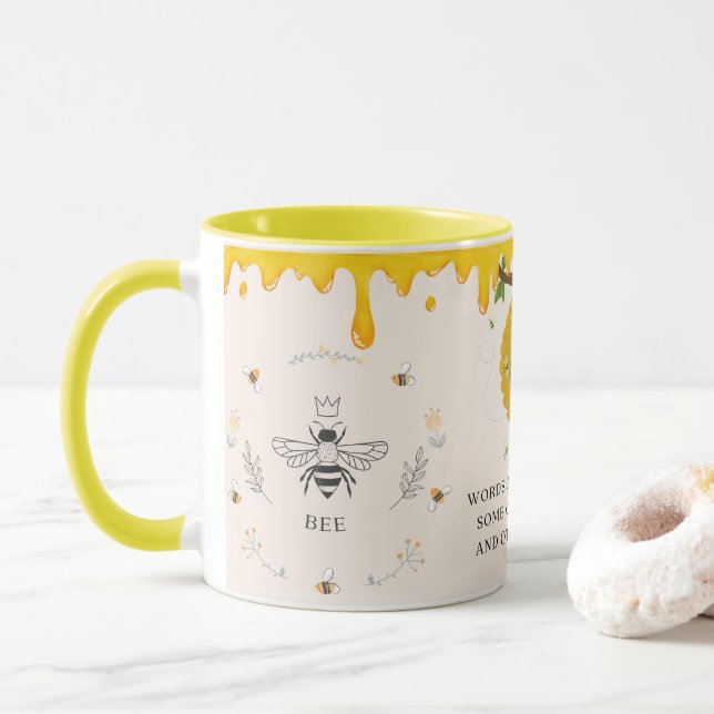 Caneca Presente Inspirador para Amantes de Abelhas e Mel  (Com Donut)