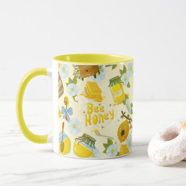 Caneca Presente Inspirador para Amantes de Abelhas e Mel  (Com Donut)