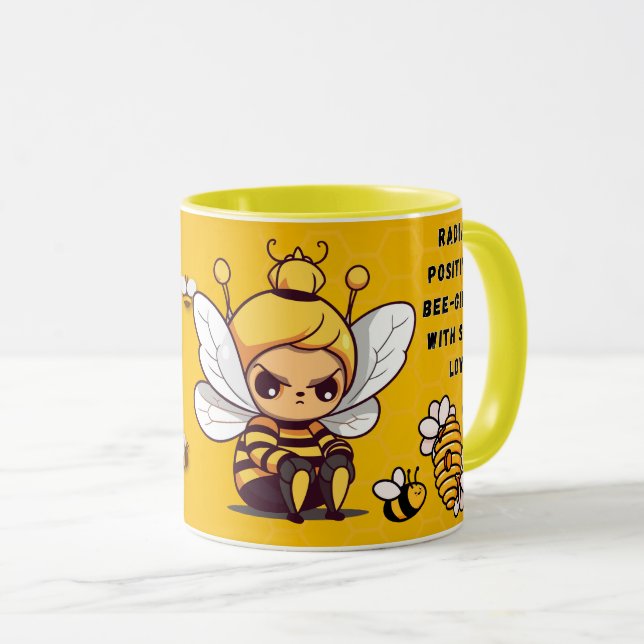 Caneca Presente Inspirador para Amantes de Abelhas e Mel  (Frente Esquerda)