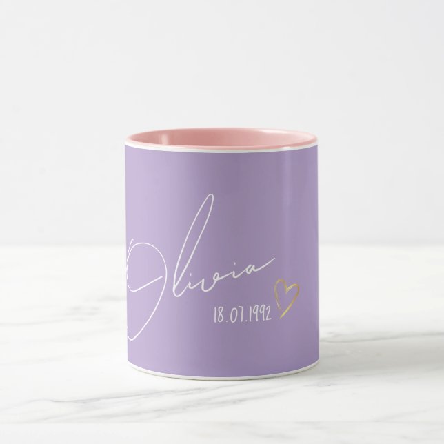 Caneca Presente Moderno de Nome Personalizado Elegante e  (Centro)