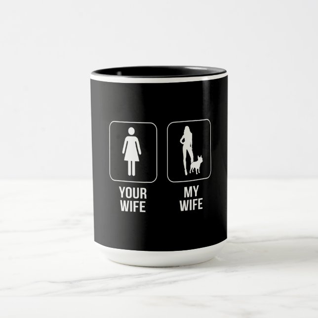 Caneca Presente no cão | Sua Esposa - Minha Esposa Buldog (Centro)
