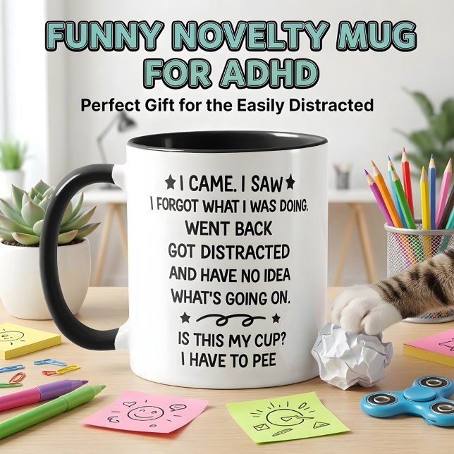 Caneca Presente Para Adhd Eu Vim Eu Vi Eu Esqueci Piada d (Criador carregado)