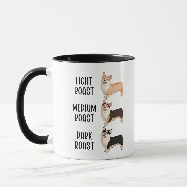 Caneca Presente para Amante de Café Corgi Claro Médio Esc (Esquerda)