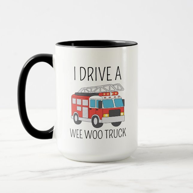 Caneca Presente Para Bombeiro, Caminhão de Bombeiros, Pre (Esquerda)