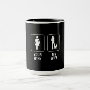 Caneca Presente para cães  Sua Esposa - Minha Esposa, Bu