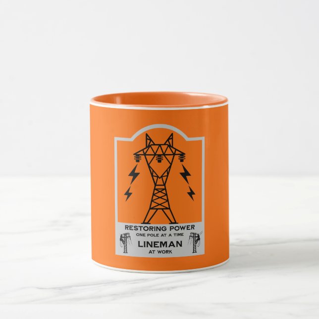 Caneca Presente para Eletricista de Linha de Energia (Centro)