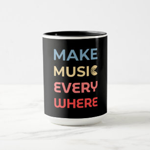 Caneca Presente para música retrô - Fazer música em todos
