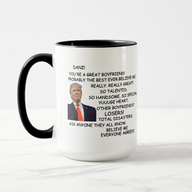Caneca Presente para Namorado Funny Trump, Mug para ele (Esquerda)