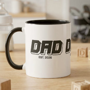Caneca Presente para Novo Pai Estabelecido em Preto e Neg
