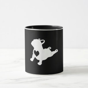 Caneca Presente para o Bulldog Yoga Pose Love Heart Worko