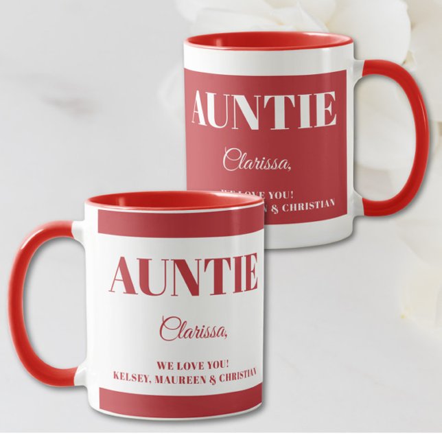 Caneca Presente para Tia com Nomes Café (Criador carregado)