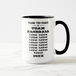 Caneca Presente para Treinador de Beisebol, Nome Personal