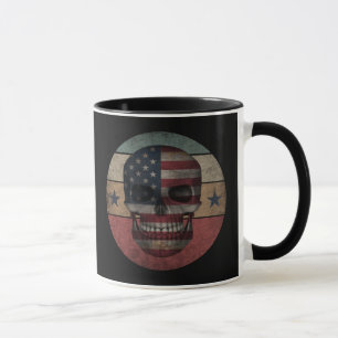 CANECA PRESENTE PATRIÓTICO BANDEIRA DOS EUA CRÂNIO