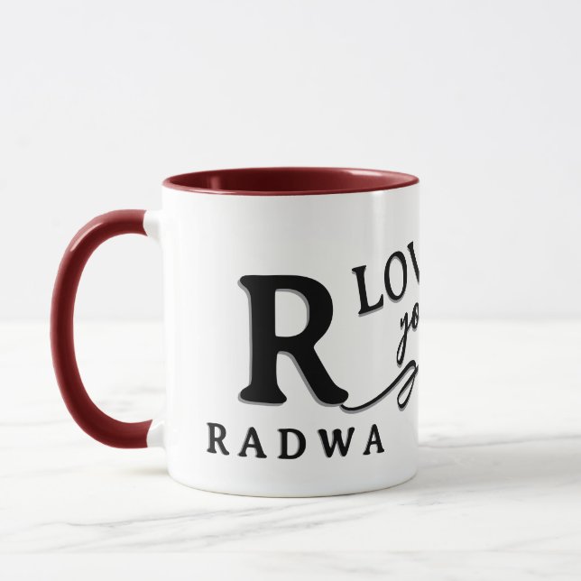 Caneca & Presente Personalizado com Inicial e Nome (Esquerda)