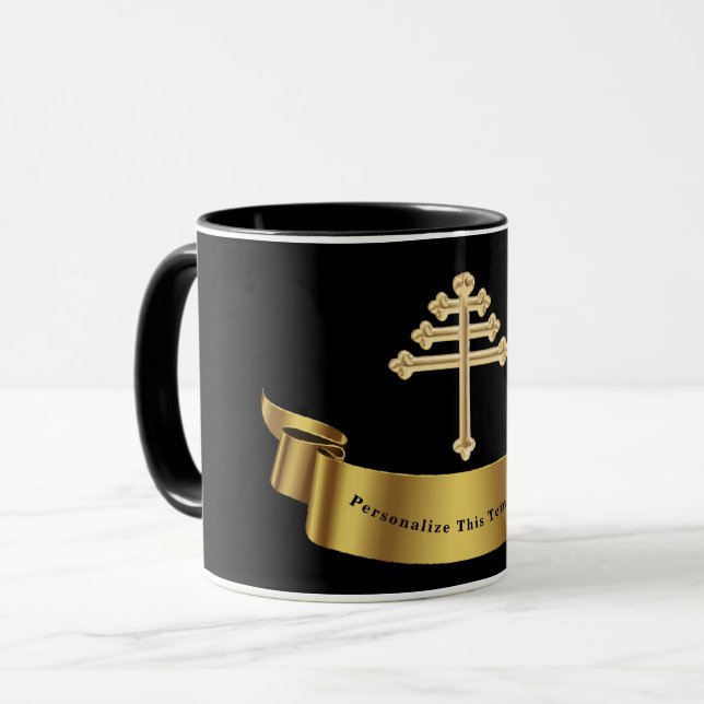 Caneca Presente Personalizado Cruzado da Igreja Maronita (Frente Esquerda)
