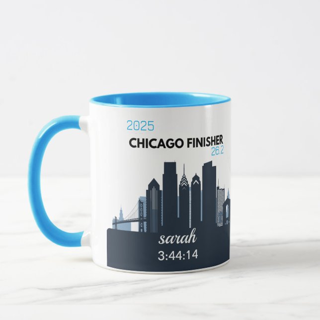 Caneca Presente Personalizado da Maratona de Chicago para (Esquerda)
