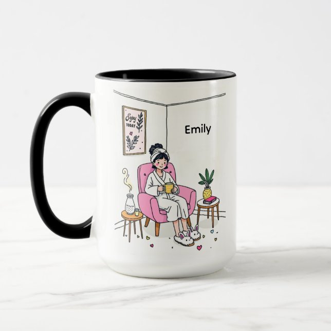 Caneca Presente Personalizado de Café da Mamãe Aconchegan (Esquerda)